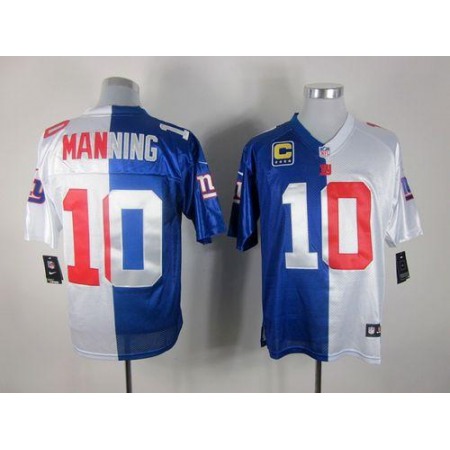 Nike Giants #10 Eli Manning Royal Blue/White Men's Stitched NFL Elite Split Jersey