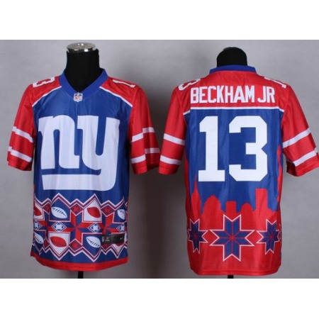 Nike Giants #13 Odell Beckham Jr Blue Men's Stitched NFL Elite Noble Fashion Jersey