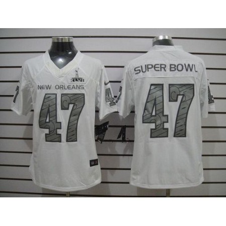 Nike New Orleans White Super Bowl XLVII Men's Elite Jersey