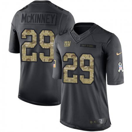 Nike Giants #29 Xavier McKinney Black Men's Stitched NFL Limited 2016 Salute to Service Jersey