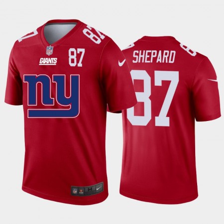 New York Giants #87 Sterling Shepard Red Men's Nike Big Team Logo Player Vapor Limited NFL Jersey