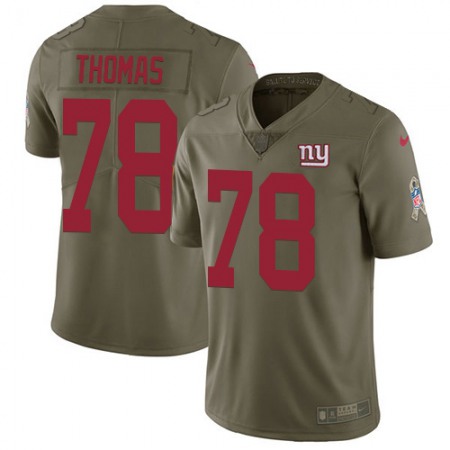 Nike Giants #78 Andrew Thomas Olive Men's Stitched NFL Limited 2017 Salute To Service Jersey