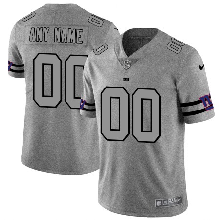 New York Giants Custom Men's Nike Gray Gridiron II Vapor Untouchable Limited NFL Jersey