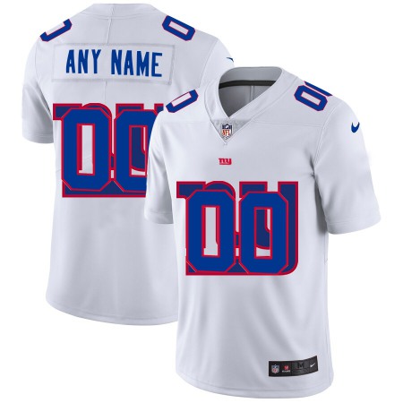 New York Giants Custom White Men's Nike Team Logo Dual Overlap Limited NFL Jersey