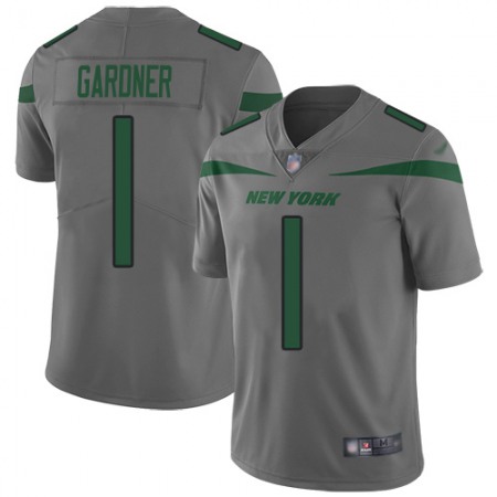 Nike Jets #1 Ahmad Sauce Gardner Gray Men's Stitched NFL Limited Inverted Legend Jersey