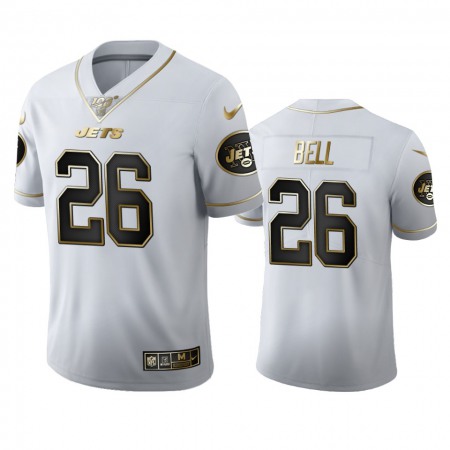 New York Jets #26 Le'Veon Bell Men's Nike White Golden Edition Vapor Limited NFL 100 Jersey