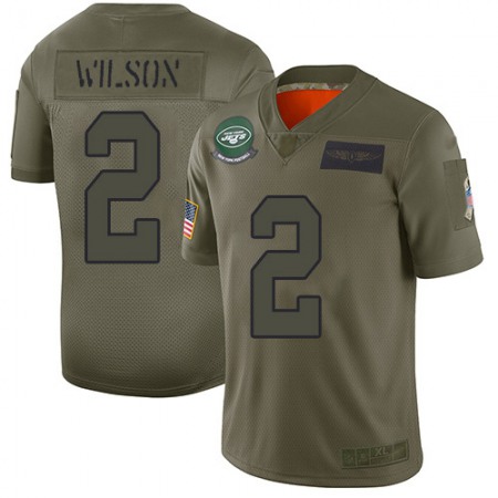 Nike Jets #2 Zach Wilson Camo Men's Stitched NFL Limited 2019 Salute To Service Jersey