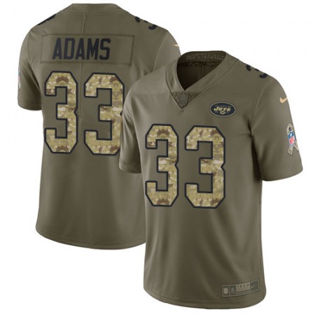 Nike Jets #33 Jamal Adams Olive/Camo Men's Stitched NFL Limited 2017 Salute To Service Jersey