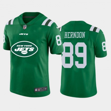 New York Jets #89 Chris Herndon Green Men's Nike Big Team Logo Vapor Limited NFL Jersey