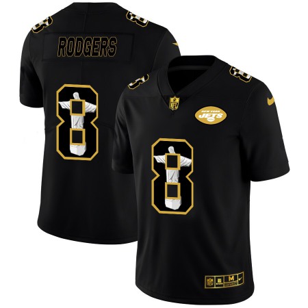 New York Jets #8 Aaron Rodgers Men's Nike Carbon Black Vapor Cristo Redentor Limited NFL Jersey