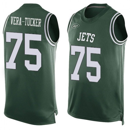 Nike Jets #75 Alijah Vera-Tucker Green Team Color Men's Stitched NFL Limited Tank Top Jersey