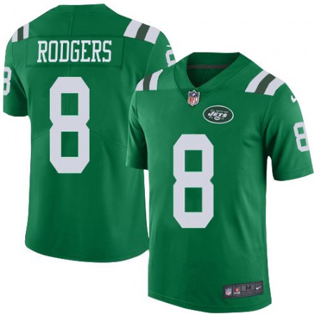 Nike Jets #8 Aaron Rodgers Green Men's Stitched NFL Elite Rush Jersey