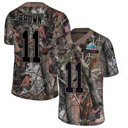 Nike Eagles #11 A.J. Brown Camo Super Bowl LVII Patch Men's Stitched NFL Limited Rush Realtree Jersey
