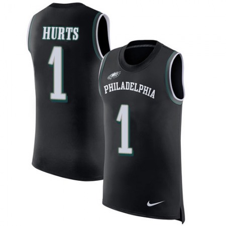 Nike Eagles #1 Jalen Hurts Black Alternate Men's Stitched NFL Limited Rush Tank Top Jersey