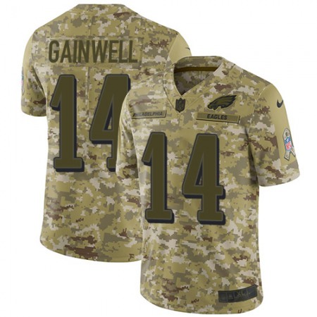 Nike Eagles #14 Kenneth Gainwell Camo Men's Stitched NFL Limited 2018 Salute To Service Jersey