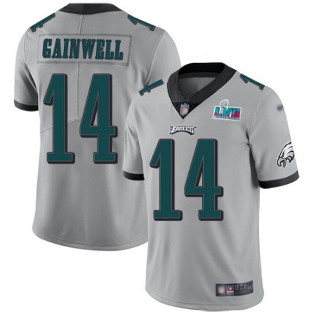 Nike Eagles #14 Kenneth Gainwell Silver Super Bowl LVII Patch Men's Stitched NFL Limited Inverted Legend Jersey