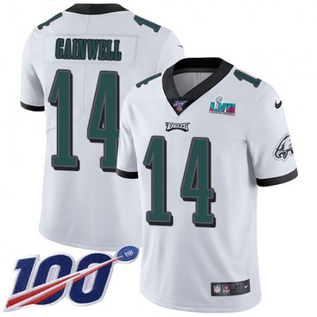 Nike Eagles #14 Kenneth Gainwell White Super Bowl LVII Patch Men's Stitched NFL 100th Season Vapor Untouchable Limited Jersey