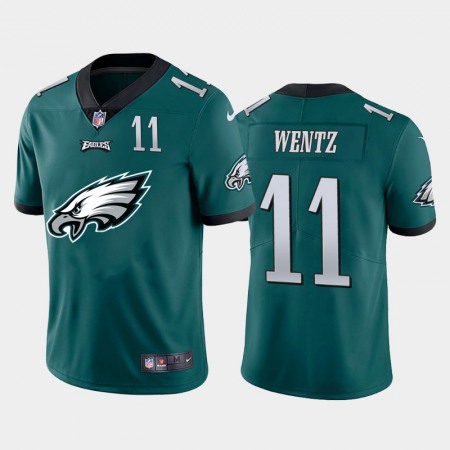 Philadelphia Eagles #11 Carson Wentz Green Men's Nike Big Team Logo Player Vapor Limited NFL Jersey