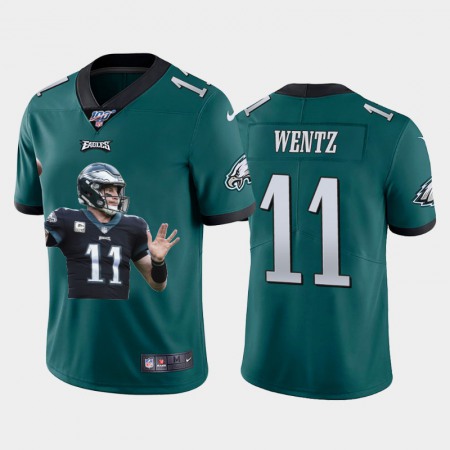 Philadelphia Eagles #11 Carson Wentz Nike Team Hero 1 Vapor Limited NFL 100 Jersey Green