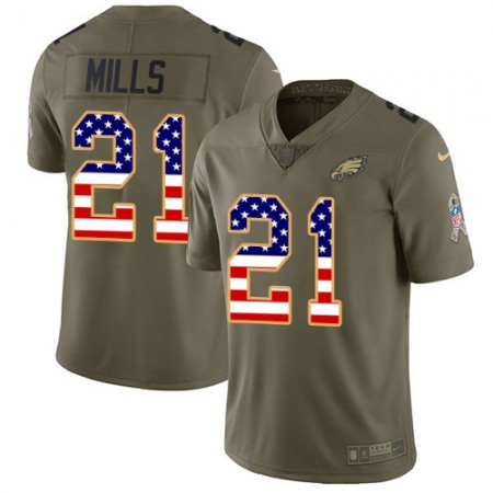 Nike Eagles #21 Jalen Mills Olive/USA Flag Men's Stitched NFL Limited 2017 Salute To Service Jersey