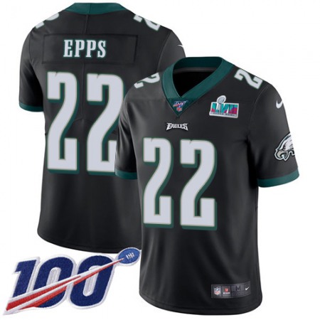 Nike Eagles #22 Marcus Epps Black Alternate Super Bowl LVII Patch Men's Stitched NFL 100th Season Vapor Untouchable Limited Jersey