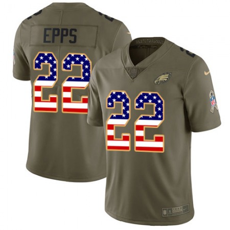 Nike Eagles #22 Marcus Epps Olive/USA Flag Men's Stitched NFL Limited 2017 Salute To Service Jersey