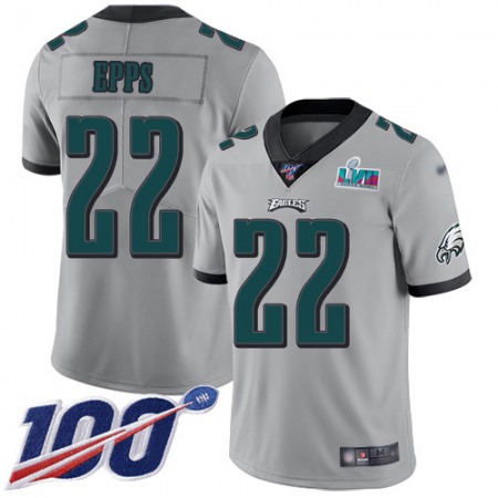 Nike Eagles #22 Marcus Epps Silver Super Bowl LVII Patch Men's Stitched NFL Limited Inverted Legend 100th Season Jersey