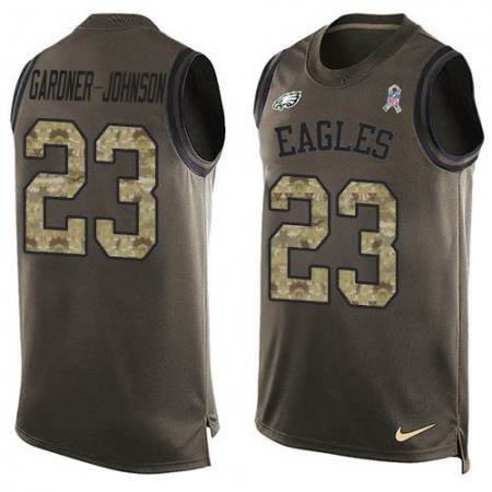 Nike Eagles #23 C.J. Gardner-Johnson Green Men's Stitched NFL Limited Salute To Service Tank Top Jersey