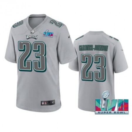 Nike Eagles #23 C.J. Gardner-Johnson Men's Super Bowl LVII Patch Atmosphere Fashion Game Jersey - Gray