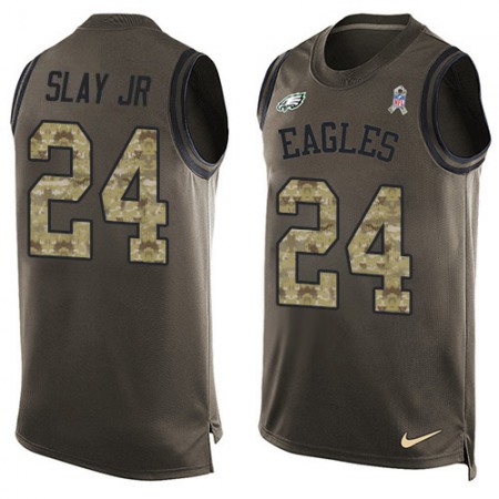 Nike Eagles #24 Darius Slay Jr Green Men's Stitched NFL Limited Salute To Service Tank Top Jersey