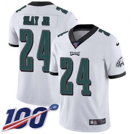 Nike Eagles #24 Darius Slay Jr White Men's Stitched NFL 100th Season Vapor Untouchable Limited Jersey