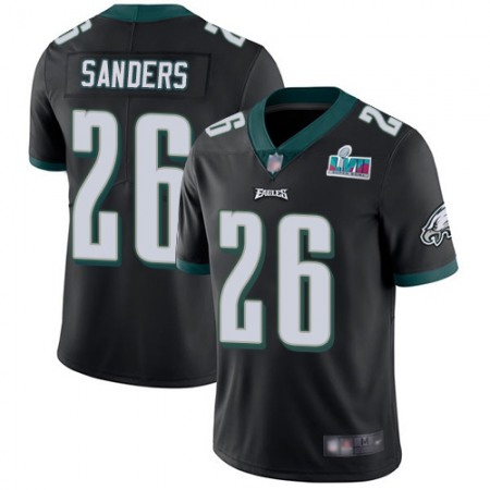 Nike Eagles #26 Miles Sanders Black Super Bowl LVII Patch Alternate Men's Stitched NFL Vapor Untouchable Limited Jersey