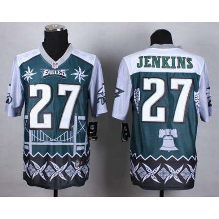 Nike Eagles #27 Malcolm Jenkins Midnight Green Men's Stitched NFL Elite Noble Fashion Jersey