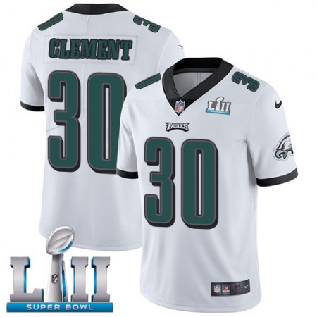 Nike Eagles #30 Corey Clement White Super Bowl LII Men's Stitched NFL Vapor Untouchable Limited Jersey