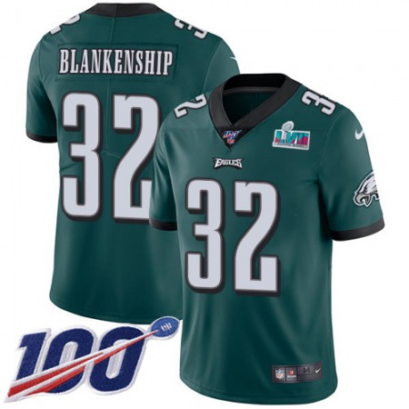 Nike Eagles #32 Reed Blankenship Green Team Color Super Bowl LVII Patch Men's Stitched NFL 100th Season Vapor Untouchable Limited Jersey