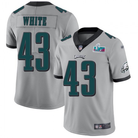 Nike Eagles #43 Kyzir White Silver Super Bowl LVII Patch Men's Stitched NFL Limited Inverted Legend Jersey