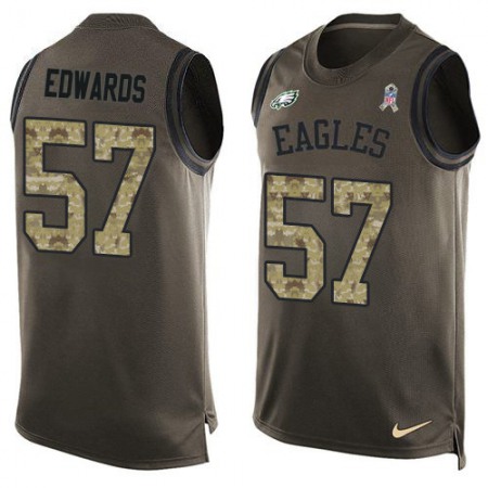 Nike Eagles #57 T. J. Edwards Green Men's Stitched NFL Limited Salute To Service Tank Top Jersey