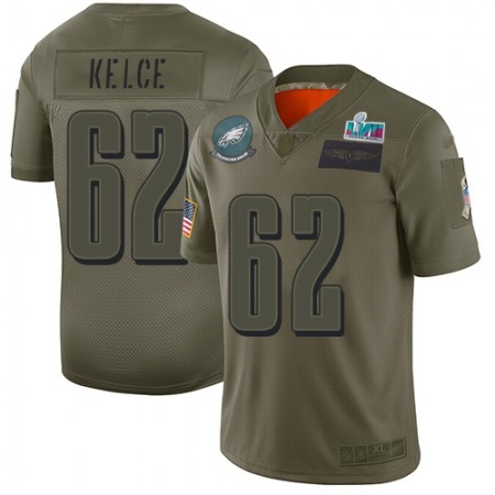 Nike Eagles #62 Jason Kelce Camo Super Bowl LVII Patch Men's Stitched NFL Limited 2019 Salute To Service Jersey