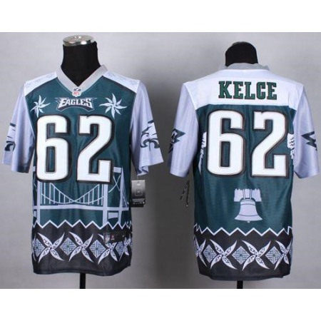 Nike Eagles #62 Jason Kelce Midnight Green Men's Stitched NFL Elite Noble Fashion Jersey