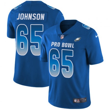 Nike Eagles #65 Lane Johnson Royal Men's Stitched NFL Limited NFC 2019 Pro Bowl Jersey