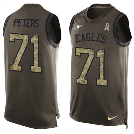 Nike Eagles #71 Jason Peters Green Men's Stitched NFL Limited Salute To Service Tank Top Jersey