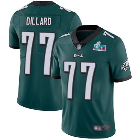 Nike Eagles #77 Andre Dillard Green Team Color Super Bowl LVII Patch Men's Stitched NFL Vapor Untouchable Limited Jersey