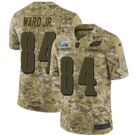 Nike Eagles #84 Greg Ward Jr. Camo Super Bowl LVII Patch Men's Stitched NFL Limited 2018 Salute To Service Jersey