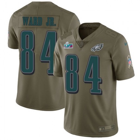 Nike Eagles #84 Greg Ward Jr. Olive Super Bowl LVII Patch Men's Stitched NFL Limited 2017 Salute To Service Jersey