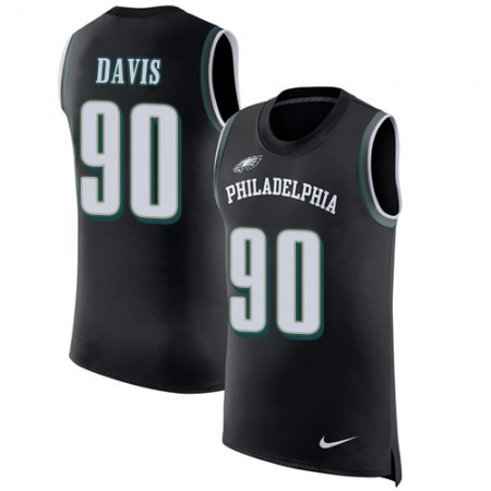 Nike Eagles #90 Jordan Davis Black Alternate Men's Stitched NFL Limited Rush Tank Top Jersey