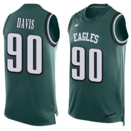 Nike Eagles #90 Jordan Davis Green Team Color Men's Stitched NFL Limited Tank Top Jersey