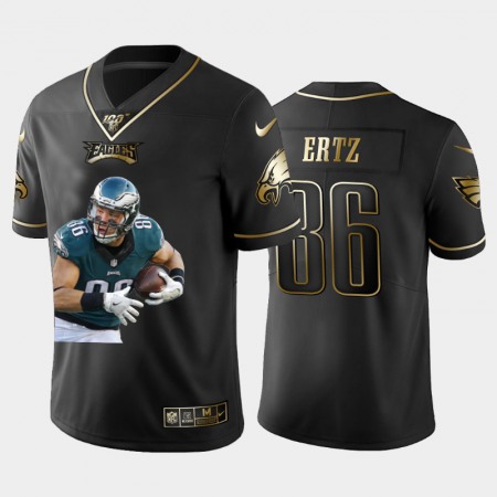 Philadelphia Eagles #86 Zach Ertz Nike Team Hero 3 Vapor Limited NFL 100 Jersey Black Golden