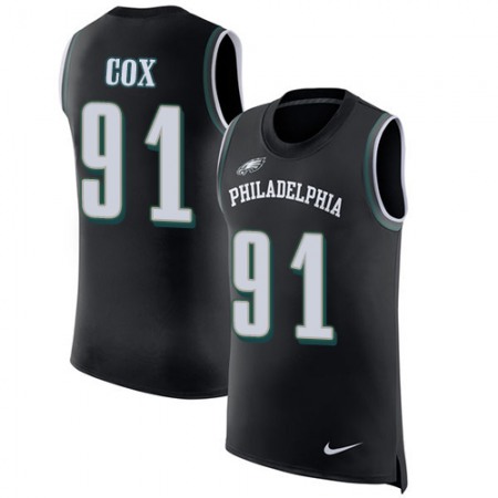 Nike Eagles #91 Fletcher Cox Black Alternate Men's Stitched NFL Limited Rush Tank Top Jersey