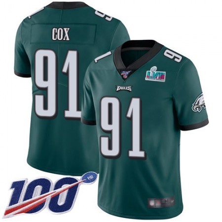 Nike Eagles #91 Fletcher Cox Green Team Color Super Bowl LVII Patch Men's Stitched NFL 100th Season Vapor Limited Jersey