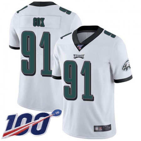 Nike Eagles #91 Fletcher Cox White Men's Stitched NFL 100th Season Vapor Limited Jersey